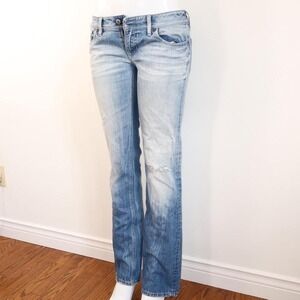 diesel low rise distressed jeans light wash designer denim y2k size 29
